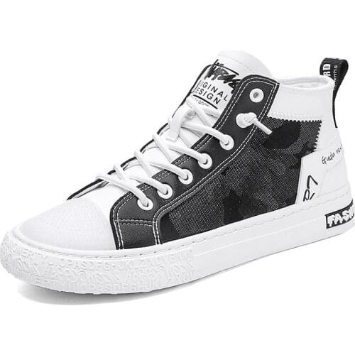 Man Cnavas Shoes Autumn Breathable Casual Shoes High Top Sneakers for Men 2021 Fashion Flat Shoes Skateboard Tenis Masculino