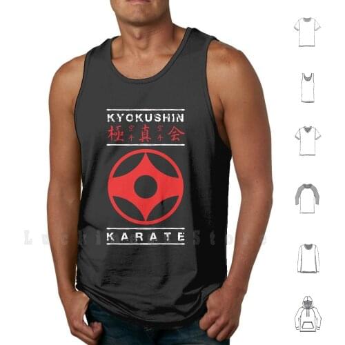 Kyokushin Karate ( White Text ) tank tops vest 100% Cotton Kyokushin Karate Kanji Japan Kyokushinkai Kai Martial Arts Martial