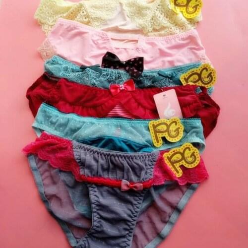 Stripe printing ribbon flash skirt cute women shorts briefs panties tanga majtki damskie thong ropa interior mujer