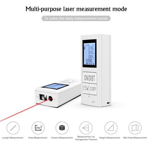 Mini Handheld 30m Laser Distance Meter Digital USB Rechargeable Laser Rangefinder Pocket-size Range Finder
