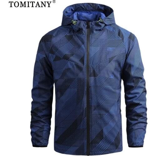 Men Jacket High Quality Fashion Camouflage Stripe Autumn Running SportWear Jackets Thin Hooded Windbreaker Outdoor Jackets Coats