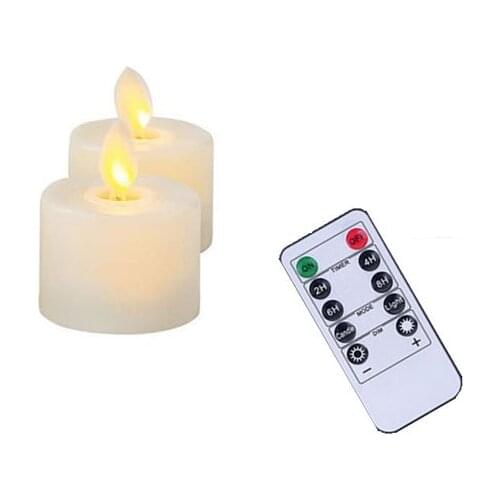 Pack of 2 Remote or Not Remote Birthday Decorative Candles,Flameless Moving Tea lights With Timer,Window Wall Holder Decoration