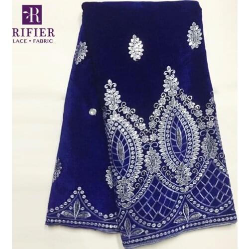 2019 Hot Sale French Noble Embroidery Velvet Lace Silver Sequins Nigerian Sequence Lace Material For Wedding Party Dress Fabric
