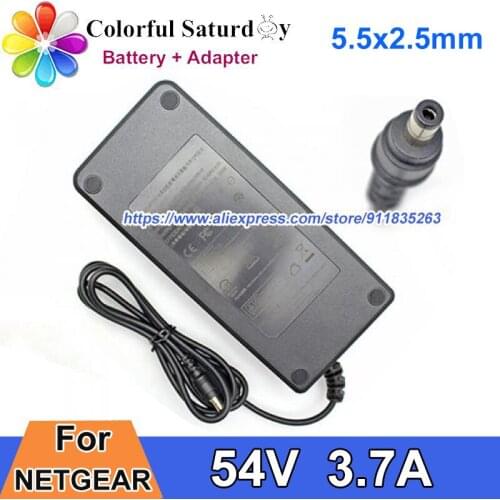 Original KPM200R-VIKPM200R-VL AC Power Adapter Charger 54V 3.7A 200W For NETGEAR Laptop Power Supply 5.5x2.5mm