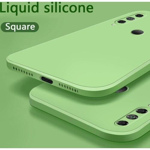Original Square Liquid Silicone Soft Case For Huawei P50 P40 P30 P20 Mate 40 30 20 10 Pro Lite E straight Edge Phone Cover Coque