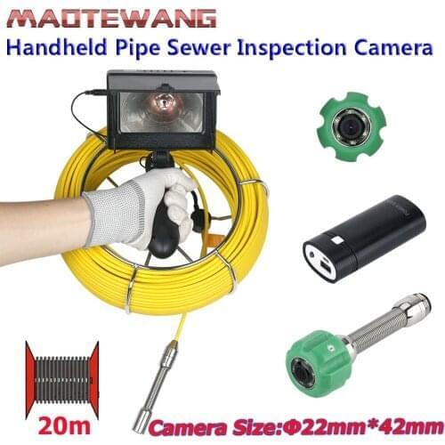 20M 4.3 inch 22mm Handheld Industrial Pipe Sewer Inspection Video Camera IP68 Waterproof Drain Pipe Sewer Inspection Camera