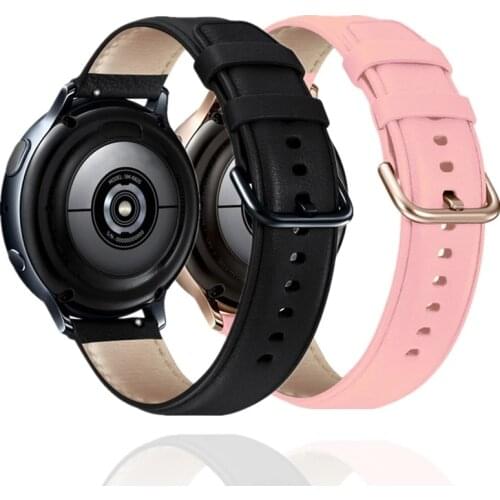 20mm Leather Watchband Genuine Leather Vintage Wrist Watch Band for Samsung Galaxy Watch Active 2 42mm S2 Watch Strap Belt