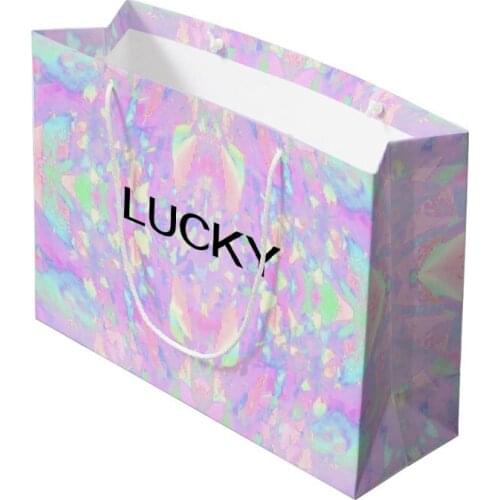 The most popular in the market Custom Shopping Bags Paper Bag With Handle Holographic Bag
