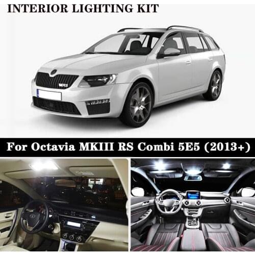 17x Canbus LED bulb Interior dome map Lights + Footwell lamp for Skoda for Octavia MK 3 MKIII RS Combi 5E5 Wagon (2013+)