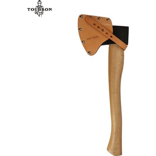 Tourbon Genuine Leather Adjustable Axe Sheath Protector Case Hatchet Cover Blade Sleeve Camping Accessories