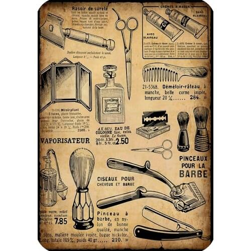 Vintage Hairdresser Tattoos Patterned Posters Kraft paper Interior Painting Restoring Wall Sticker Barber Shop Decoration b