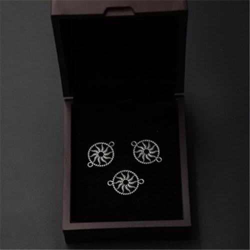 WKOUD 20pcs Silver Color Windmill Alloy round tablets Connector for Bracelet Earrings DIY Jewelry Accessories A913