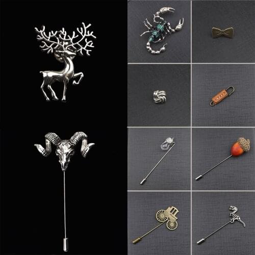 1PC Pine Cones Scorpion Deer Goat Brooch For Men&Women Exquisite Jewelry Wedding Party Meeting Bijoux Best Gift Suit Lapel Pin