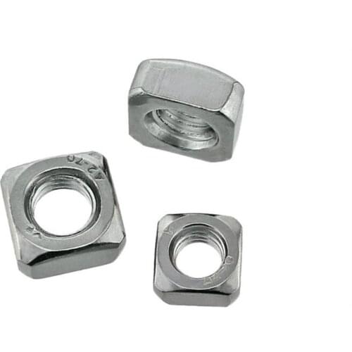 100pcs/Lot Metric Thread DIN557 M5 304 Stainless Steel A2 Square Nut Screw Nut Square Nuts Hardware Nut Free Shipping
