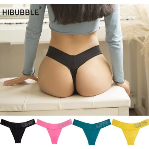 2020 Arrival Sexy String Sport style Panties Seamless Thong Women Cotton Underpants Letter Tanga Lady Briefs Underwear M-XL