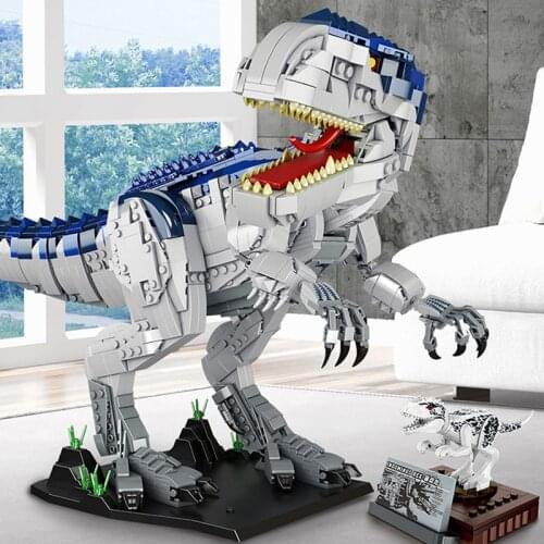 2205PCS INDOMINUS REX Building Block Emulation Sound Effects Dinosaur Model ABS Bricks Collection Toys For Kid Birthday Gifts