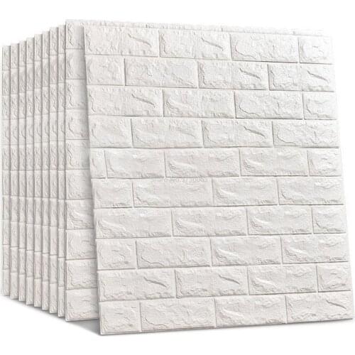 5pcs 3D Brick Wall Stickers DIY Self Adhensive Decor Foam Waterproof Wall Covering Wallpaper Background Kids Living Room