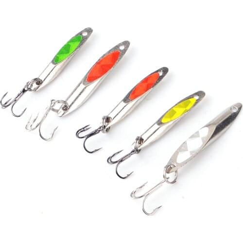 Fish King 5PC 2.2g 3.0g 3.5cm 5cm Carp Fishing Muti Color Lure Spoon Bait Fishing Metal Jig Lures Leurre Peche Mer Metal Vib