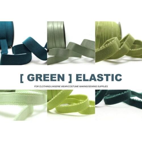6Yards GREEN Color Decorative Pattern Lingerie Elastic|Headband Elastic|Skinny Elastic|Narrow Stretch Lace|Bra Strap