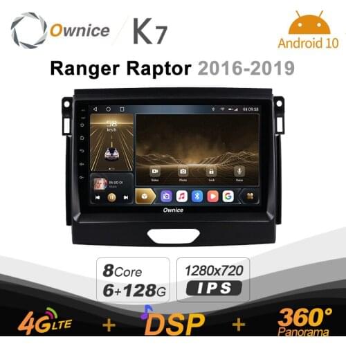 720P K7 Android 10 Car Radio Stereo for Ford Ranger Raptor 2016 - 2019 Support Front camera 4G LTE 360 2din Auto Audio 6G+128G