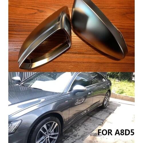 Car accessories For Audi A6 C8 A7 A8 D5 2018 2019 Car Side Rearview Mirror Cover Replacement Silver matt No Lane Assistant