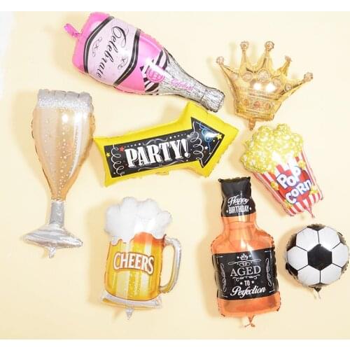 Large Size Champagne Wine Beer Bottle Whisky Balloon Wedding Birthday Party Decorations Adult Kids Baby toy Air Globos