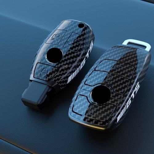 Carbon Fiber Car Remote Key Case Cover Shell For Mercedes Benz A B C E S Class GLK GLA W204 W212 W213 W251 W463 W176