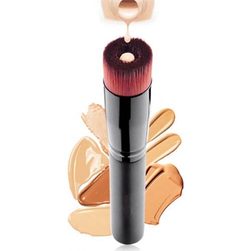 Black Concave Liquid Foundation Brush Professional Facial BB Cream Blusher Highlighter Brush Smooth Flat Head Girls Beauty