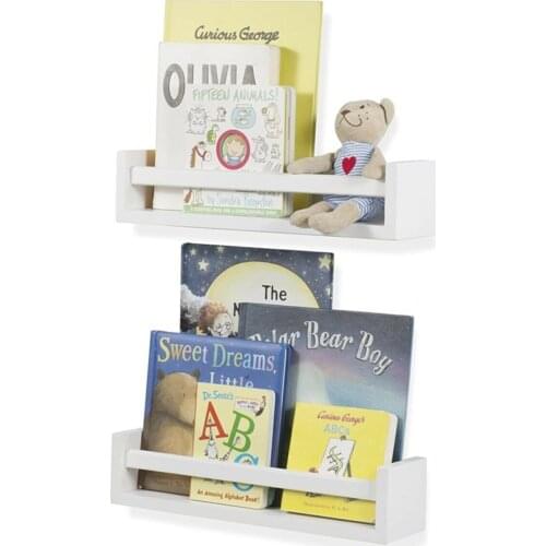 Childrens Room Educational White Bookshelf Set of 2 Wall Shelves Wall-mounted Bedroom Living Room Decoration книжная полка