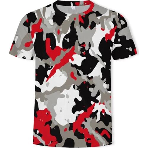 2020 new 3D t-shirt mens summer casual camouflage clothing camouflage style top 3D quick dry printed T-shirt