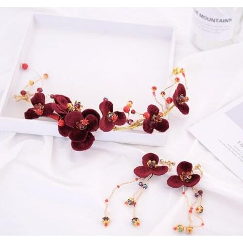 Brides Headdress Wedding Red Hairband Hair Wedding Super Fairy Toast Wear Accessories