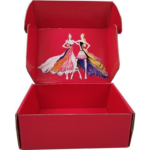 Custom printed corrugated paper box carton packaging box transparent shoe letter box kraft paper clothing packaging gift paper b