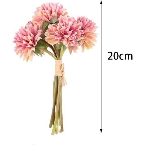 6pcs Artificial Hydrangea Flower Chrysanthemum Fake Flower Wedding Holding Flowers for home wedding decoration