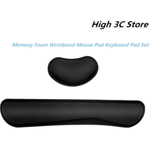 Wear-resistant Memory Foam Keyboard Mouse Pad Set Ergonomic Anti-Slip Hand Wrist Care Cushion for Office Computer Laptop