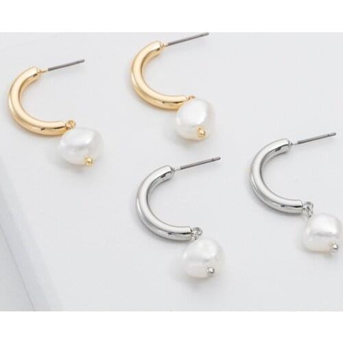 Jaeeyin 2021 Fashion Gold Color Natural White Freshwater Pearl Sea Ocean Baroque Holiday Jewelry Irregular Gift For Women Girls