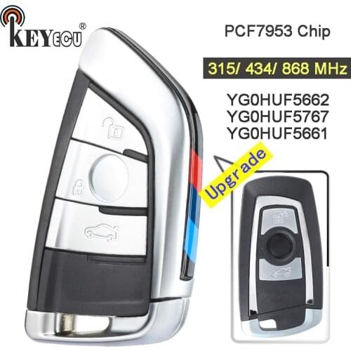 KEYECU 315/434/868MHz PCF7953P CAS4+/FEM YG0HUF5662 / 5767 Upgraded 3 Button Remote Key Fob for BMW 1 2 3 4 5 6 7 Series X3 M2