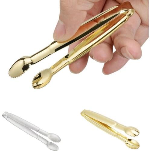 Coffee Sugar Clip Stainless Steel Anti-skid Tong Ice Palm Shape Food Cake Clamp Kitchen Gadgets Bar Buffet Golden Tools Tweezer
