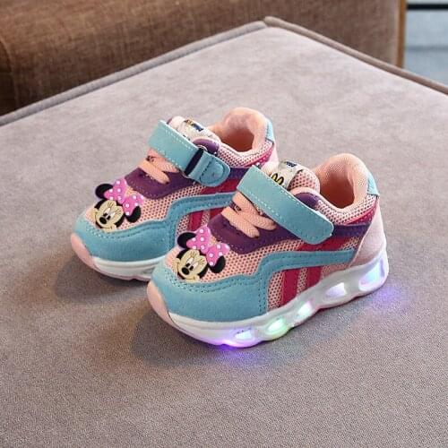 Disney mickey mouse Light-up sports shoes children casual shoes boy girls shoes new childrens running shoes baby toddler shoes