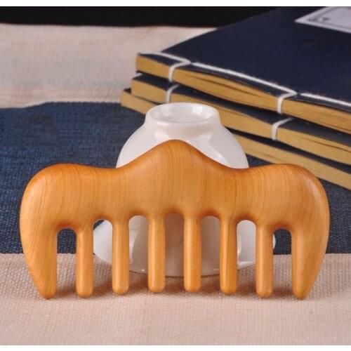 Hair Massage Comb Wide Teeth Natural Wooden Comb Head Meridian Massage Tool Handmade Anti Static Comb for Massage & Scraping