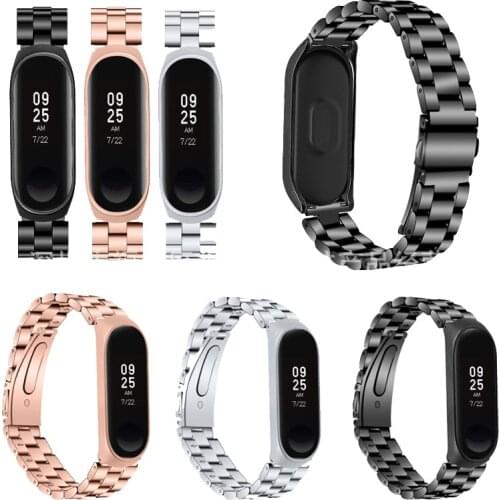 Metal Strap For Xiaomi Mi Band 4 3 5 6 Screwless Stainless Steel Bracelet Wristbands Replace Accessories For Mi Band 3 4 5 strap
