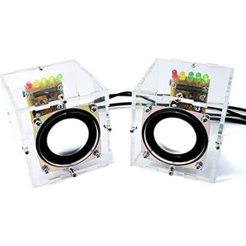 Mini Electronic Transparent Stereo Speaker Box DIY Kit Sound Amplifier for Arduino EK1831 Small Amplifier Audio Production Kit