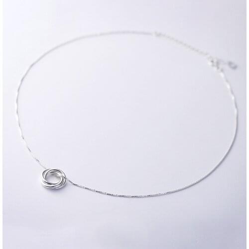 XIYANIKE Fashion Personality 925 Sterling Silver Jewelry Tricyclic Love Simple Clavicle Chain Pendant Necklace For Women VNS8298