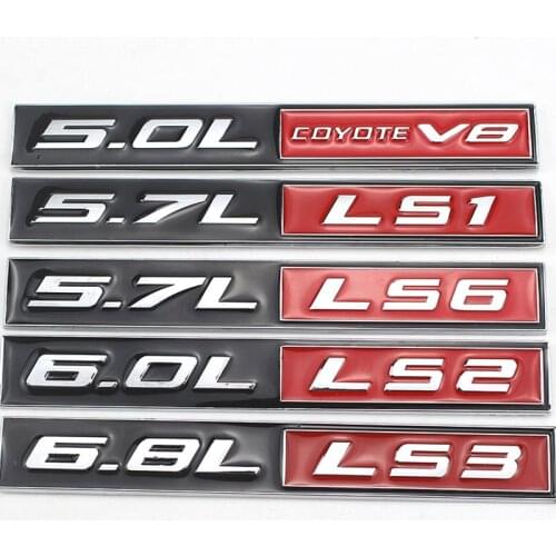 For 5.0L 5.7L 6.0L 6.8L LS1 LS2 LS3 LS6 Sticker for Ford Mustang Coyote V8 Dodge Ram Chevrolet Corvette Mazda Displacement Decal