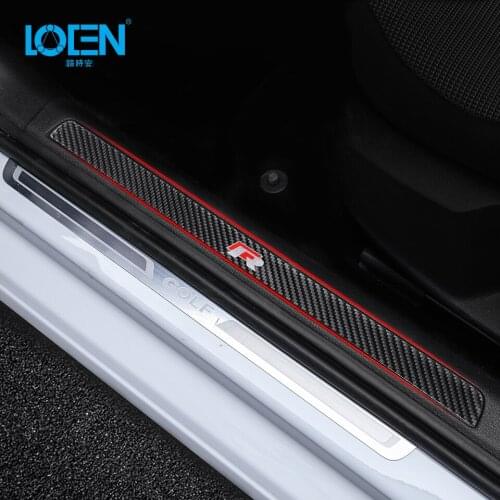 For Golf Carbon Fiber Door Plaque Welcome Pedal Decoration Stickers Strip Decor Covers 2014-2019 Car Accessaries Car Styling