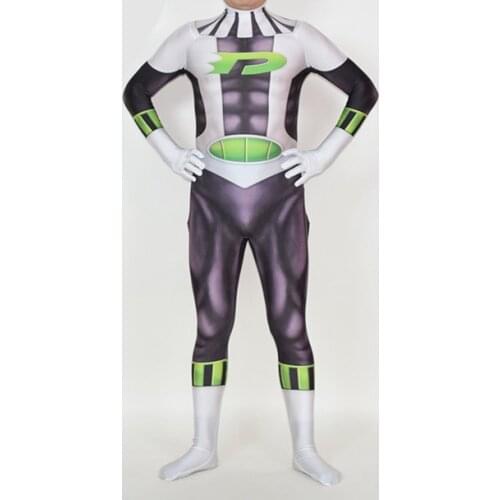 New Danny Phantom Cosplay Costume Danny Fenton Zentai Suit Anime Superhero Halloween Bodysuit Adults Kids Jumpsuit