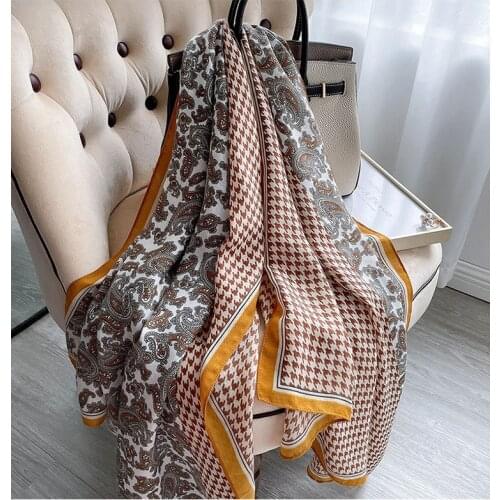 KOI LEAPING new Retro woman fashion Houndstooth printing long scarf Party shawl headscarf hot popular beach Sun protectiongift