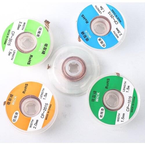 2/2.5/3/3.5mm Width 1.5M Length Desoldering Braid Welding Solder Remover Wick Wire Lead Cord Flux BGA Repair Tool