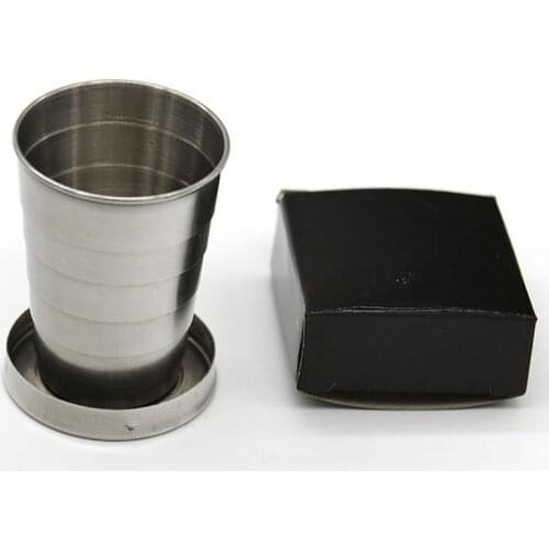 Stainless Steel Portable Outdoor Travel Camping Collapsible Cup Metal Telescopic Keychain New