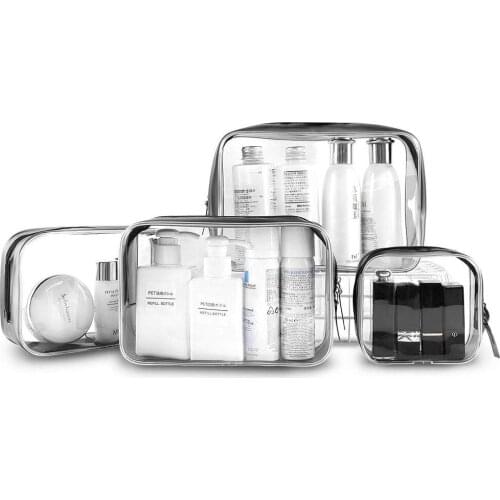 Clear Toiletry Bag, Cosmetics Bag Portable Make up Bag Organizer Set