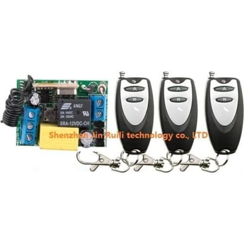 RF AC 220 V 10 A 1 CH wireless remote control switch 3 X Transmitter + 1 X Receiver Remote control distance 100 meters